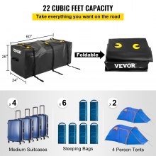 VEVOR Cargo Carrier Bag Car Luggage Storage Hitch Mount Waterproof 22 Cubic