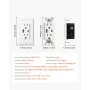 VEVOR USB Wall Outlet, 24 W 15A Tamper Resistant Electrical Outlet with 1 Type C & 1 Type A Ports, 2 Three-prong AC Outlets, Screwless Wall Plate Included, Charging for Multiple Devices, White