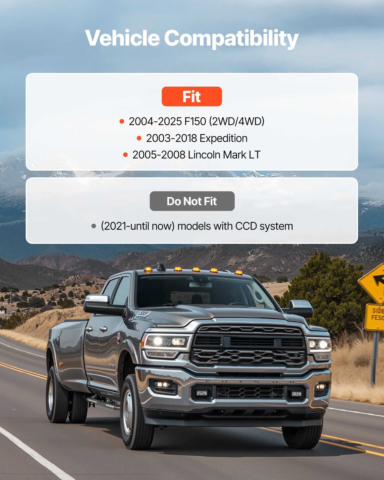 VEVOR 50.8 mm Front Leveling Lift Kit for 2004-2025 Ford F150 2WD/4WD, 2003-2018 Expedition, 2005-2008 Lincoln Mark LT, Chassis Level Kit with 2PCS Heavy Duty Forged Aluminum Suspension Strut Spacers