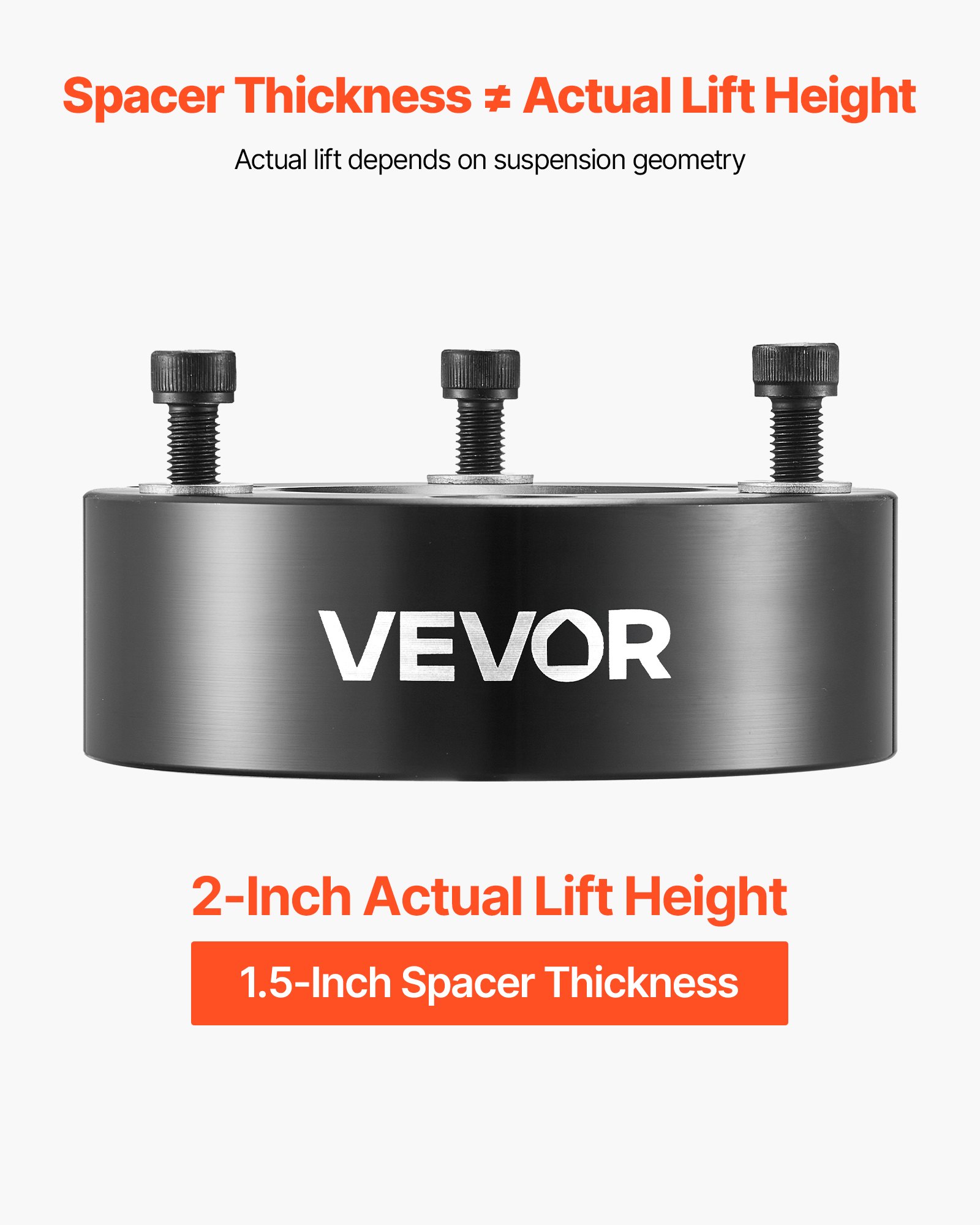 VEVOR 50.8 mm Front Leveling Lift Kit for 2004-2025 Ford F150 2WD/4WD, 2003-2018 Expedition, 2005-2008 Lincoln Mark LT, Chassis Level Kit with 2PCS Heavy Duty Forged Aluminum Suspension Strut Spacers
