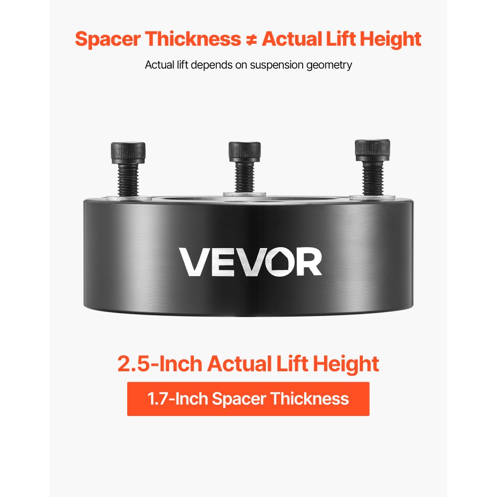 VEVOR 63.5 mm Front Leveling Lift Kit for 2004-2025 Ford F150 2WD/4WD, 2003-2018 Expedition, 2005-2008 Lincoln Mark LT, Chassis Level Kit with 2PCS Heavy Duty Forged Aluminum Suspension Strut Spacers