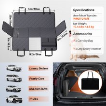 Housse de siège de voiture pour chien VEVOR 54 x 24 pouces pour siège arrière imperméable 600D pour voitures