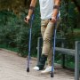 VEVOR Forearm Crutches for Adults, 11-Level Height Adjustable Walking Crutches with 4-Level Upper Cuff, Lightweight Aluminum Medical Support Crutches for Leg Injury Surgery Disabled, 1 Pair (350LBS)
