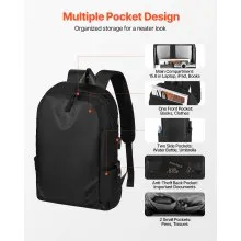Lightweight Backpack 26 L Hiking Backpack Fits 15.6 in Laptop (Black)