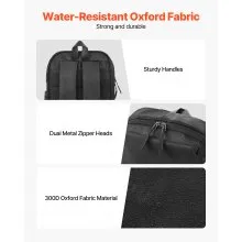 Lightweight Backpack 26 L Hiking Backpack Fits 15.6 in Laptop (Black)