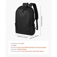Lightweight Backpack 26 L Hiking Backpack Fits 15.6 in Laptop (Black)