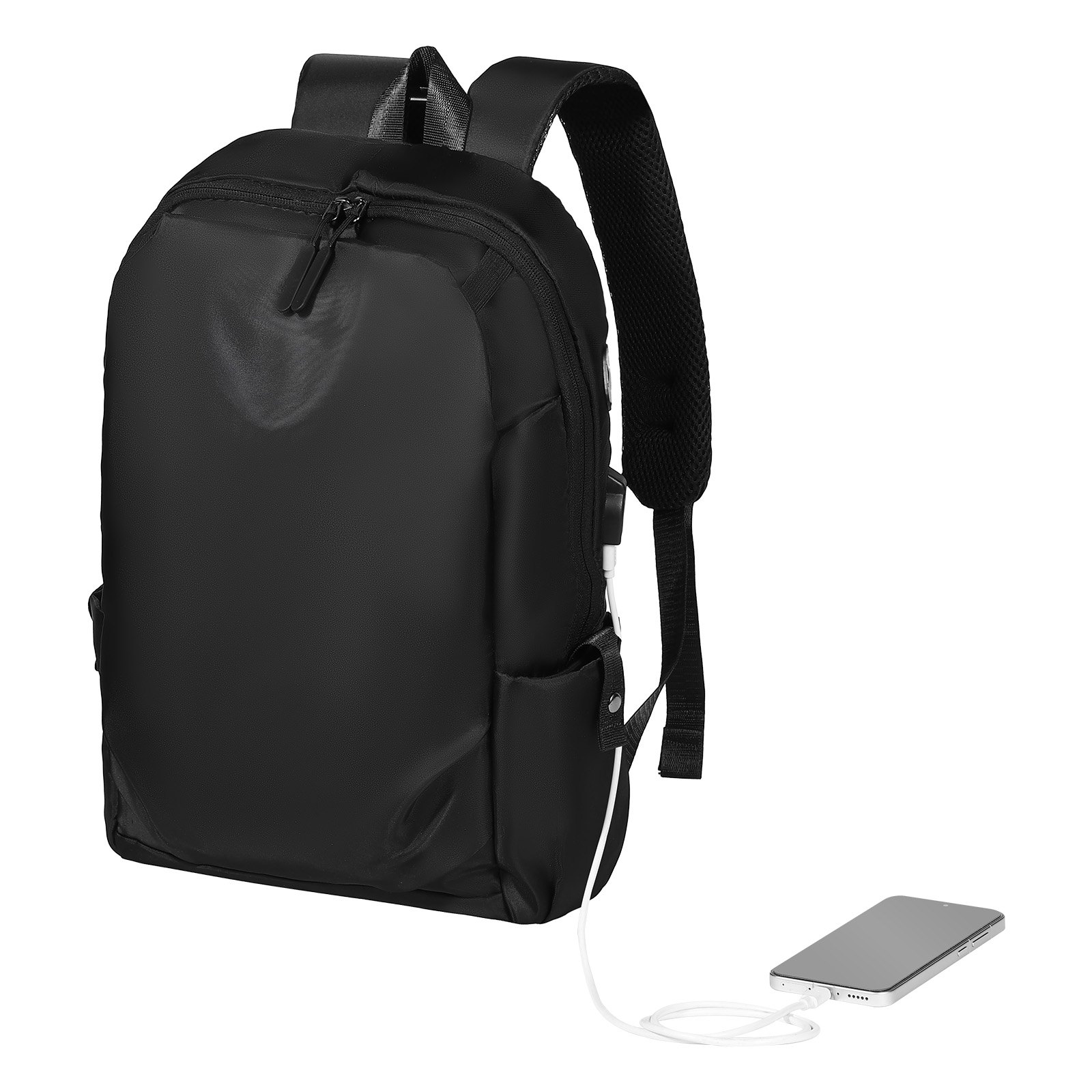 VEVOR Lightweight Backpack, 26 L Travel Hiking Backpack, Water-Resistant Backpacks with USB Charging Port and Anti-Theft Pocket, Fits 15.6 in Laptop, for Men & Women Travel Camping Riding (Black)