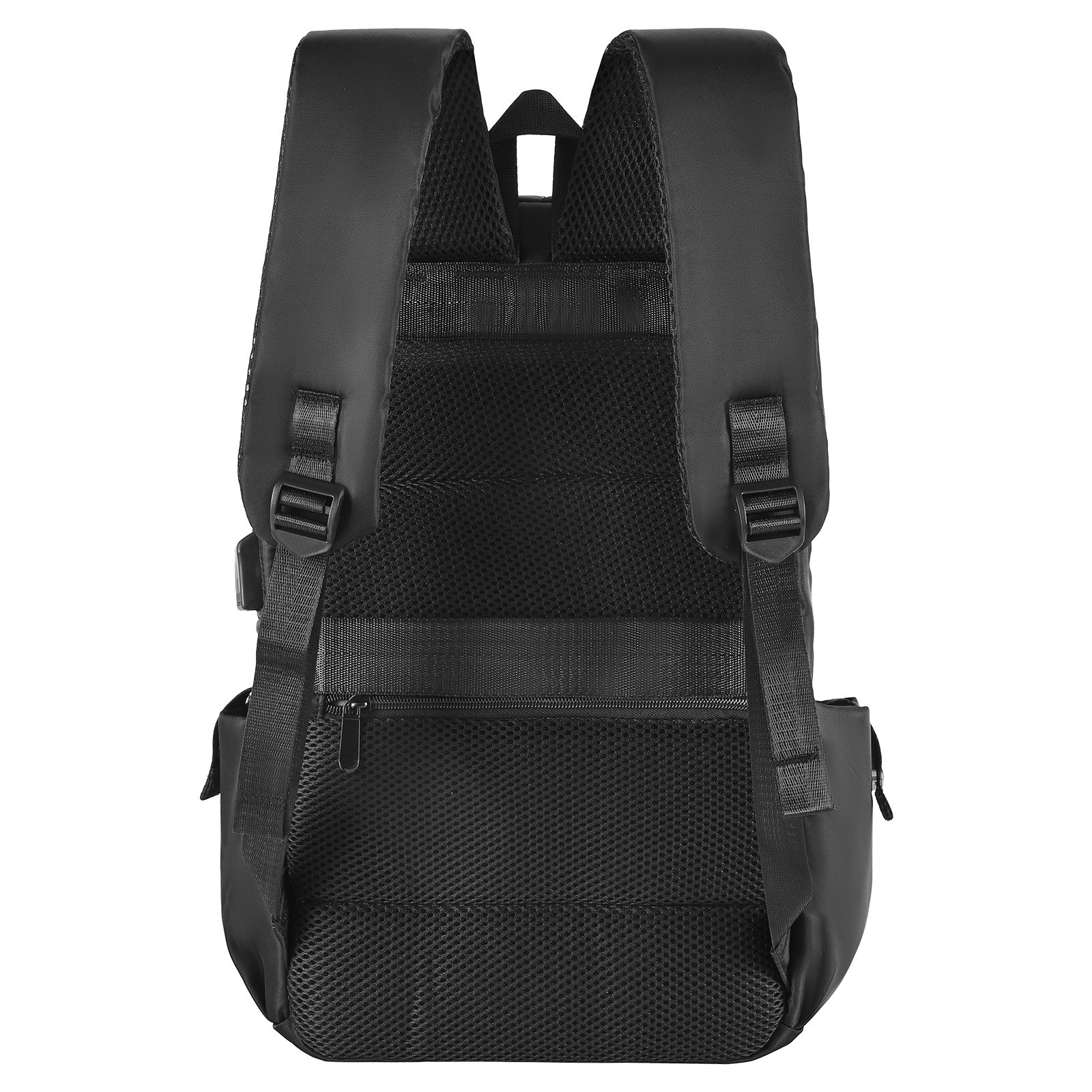 VEVOR Lightweight Backpack, 26 L Travel Hiking Backpack, Water-Resistant Backpacks with USB Charging Port and Anti-Theft Pocket, Fits 15.6 in Laptop, for Men & Women Travel Camping Riding (Black)