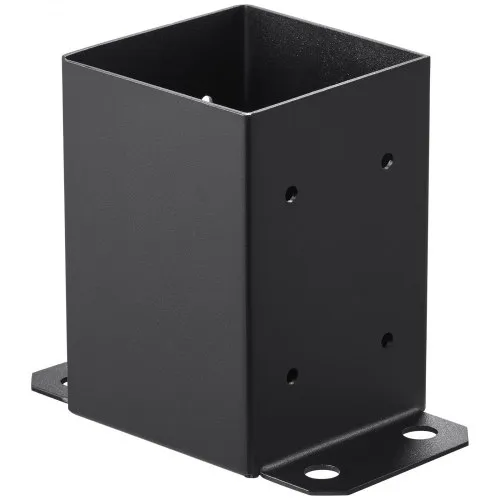 Supports De Poteau 4x4 Acier Noir - Plaque D'ancrage Pour Pont Ou Terrasse - Lot De 2