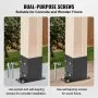 VEVOR 101.6x101.6mm Post Base 2 Pcs, Inner Size 91x91 Post Base Brackets, Heavy Duty Powder-Coated Post Anchor Matte Black Wood Post Brackets for Pavilion Deck Railing Support Deck Base Plate