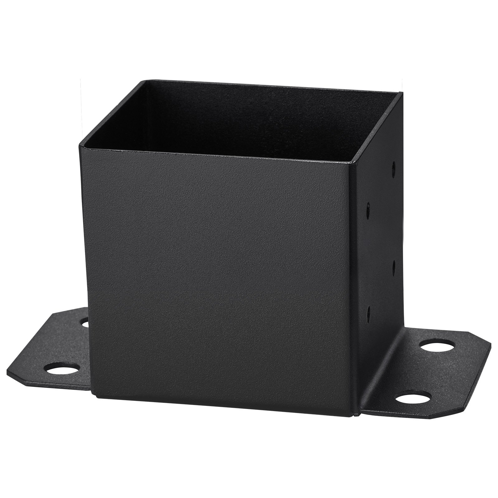 VEVOR 152.4x152.4 Post Base 4 Pcs, Inner Size 142x142 Post Base Brackets, Heavy Duty Powder-Coated Post Anchor Matte Black Wood Post Brackets for Pavilion Deck Railing Support Deck Base Plate