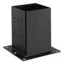 VEVOR 6x6 Post Base 4 Pcs, Inner Size 5.6x5.6 inch / 142x142 mm Post Brackets, Heavy Duty Carbon Steel Decking Posts, Wood Posts Brackets for Pavilion Deck Railing Support Deck Base Plate, Black