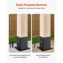 4 Pack 6x6 Post Base Brackets Inner Size 5.6x5.6 inch Wood Fence Post Anchor