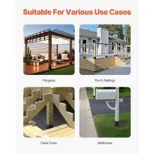 4 Pack 6x6 Post Base Brackets Inner Size 5.6x5.6 inch Wood Fence Post Anchor