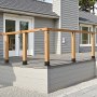 VEVOR 4x4 Post Base 4 Pcs, Inner Size 3.6x3.6 inch / 92x92 mm Post Brackets, Heavy Duty Carbon Steel Decking Posts, Wood Posts Brackets for Pavilion Deck Railing Support Deck Base Plate, Black