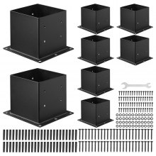 8 Pack 4x4 Post Base Brackets Wood Fence Post Anchor Inner Size 3.6x3.6 inch
