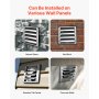 VEVOR 145mm Wall Vent Cover, Louvered Square AC Vent Gable Cover, Premium Stainless Steel & with Noise Reducing Rubber Gasket, for House,Bathroom,Garage,Kitchen,Basement (1 Pack, Silver)