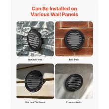 4 Inch Round Wall Vent Cover Stainless Steel AC Vent 2 Pack Black