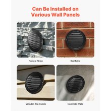 6 Inch Round Wall Vent Cover Stainless Steel AC Vent 2 Pack Black