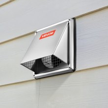 4 Inch External Extractor Wall Vent Cover Stainless Steel 1 Pack Silver