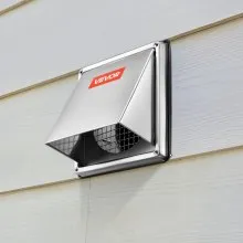 4 Inch External Extractor Wall Vent Cover Stainless Steel 1 Pack Silver