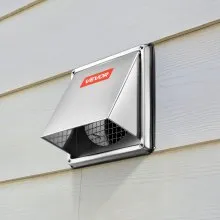 6 Inch External Extractor Wall Vent Cover Stainless Steel 1 Pack Silver