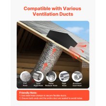 6 Inch Hooded Wall Vent Cover SPCC Steel Roof Exhaust 1 Pack Black