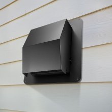 6 Inch Hooded Wall Vent Cover SPCC Steel Roof Exhaust 1 Pack Black