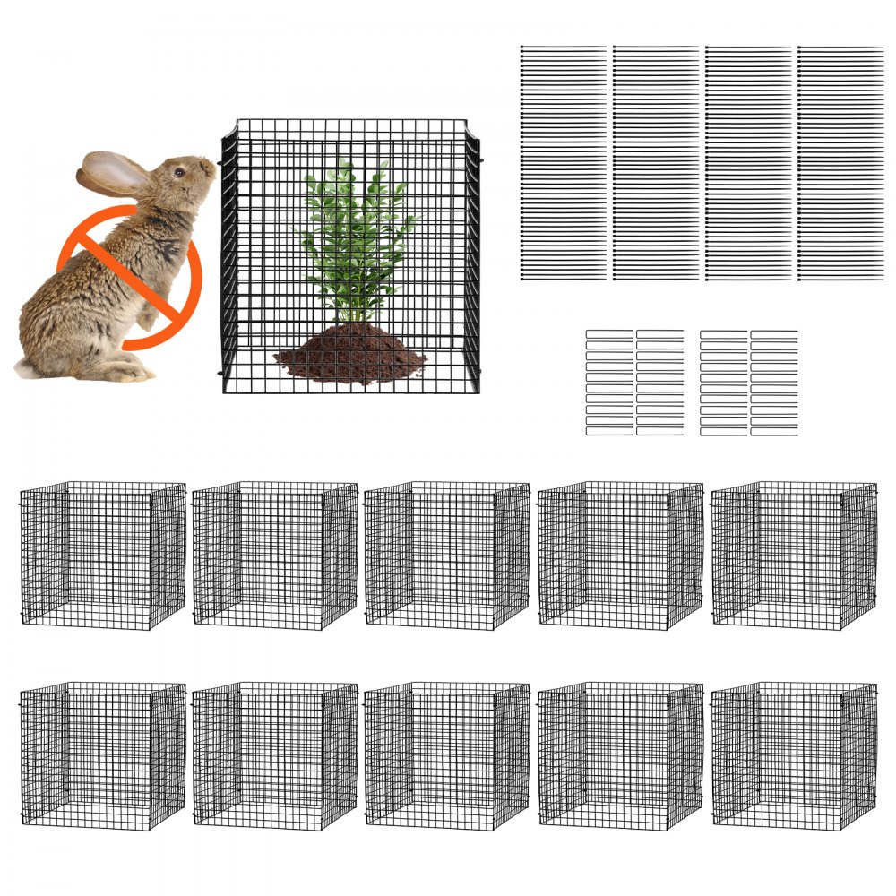 VEVOR 10 Pack Plant Protector from Animals 12'' x 12'' Plant Cage for Lagetables