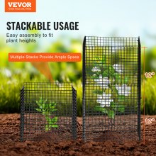 VEVOR Pacote com 10 protetores de plantas para animais, gaiola de plantas de 12'' x 12'' para vegetais