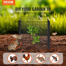 VEVOR - Paquete de 10 protectores de plantas de animales, jaula para plantas de 12 x 12 pulgadas para verduras