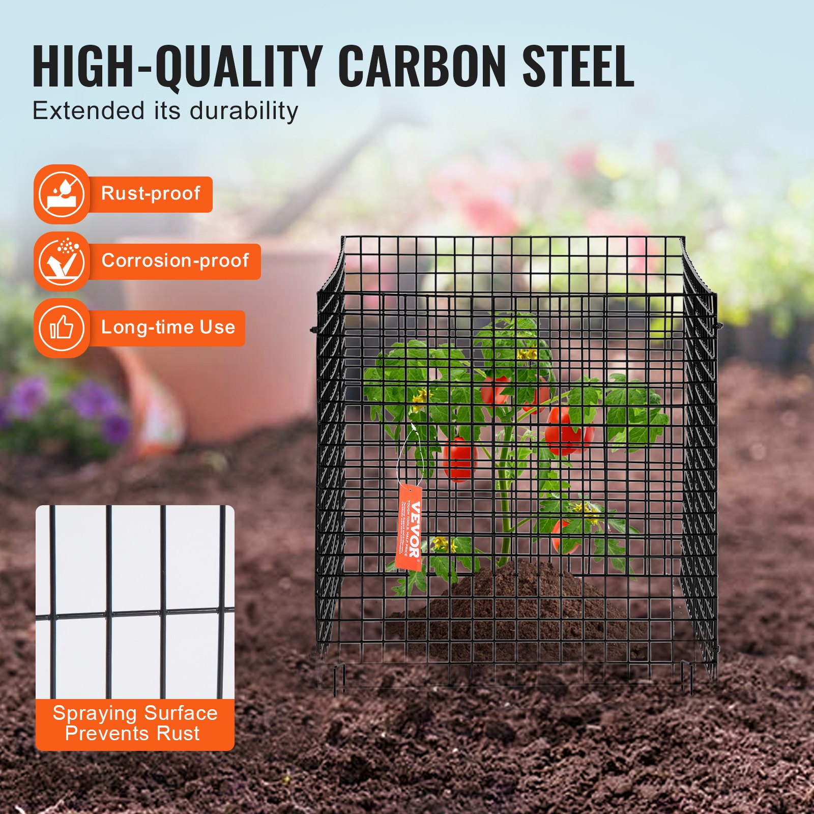 VEVOR 10 Pack Plant Protector from Animals, 305 mm x 305 mm  Chicken Wire Plant Protector, Plant Cages for Outdoor Plants, Flowers & Vegetables, Keeps Bunny Chicken Squirrels Out, 40pcs Metal Mesh