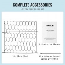 VEVOR Lot de 5 cages métalliques pour plantes 13,4'' x 13,4''