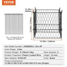 VEVOR 4 Pack Plant Protectors from Animals, 13.4'' x 13.4'' Chicken Wire Plant Protector, Plant Cages for Outdoor Plants, Flowers & Vegetables, Keeps Bunny Chicken Squirrels Out, 16pcs Metal Mesh