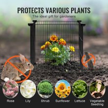 VEVOR 5 Pack Plant Protector from Animals 15.35'' x 15.35'' Metal Plant Cage