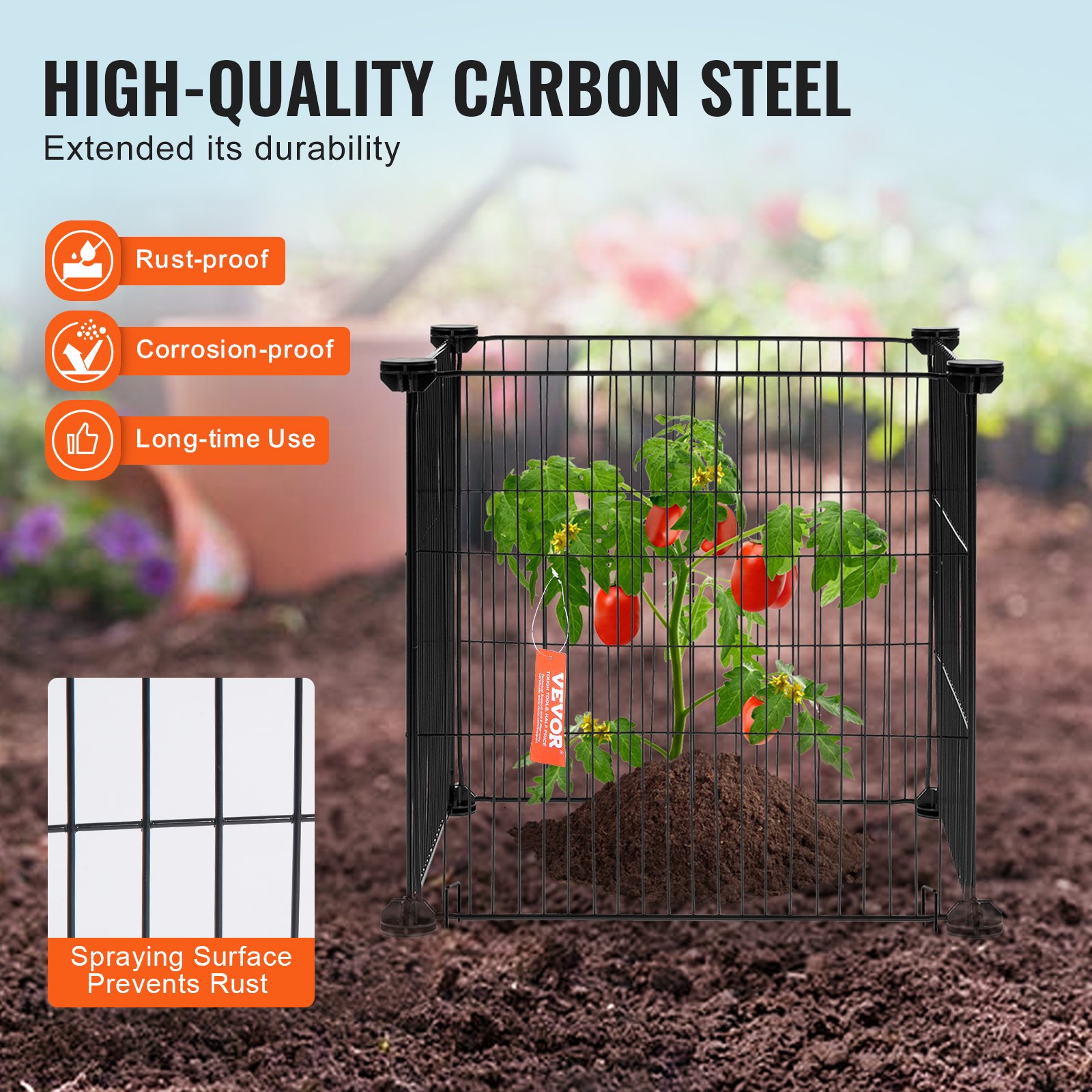 VEVOR 5 Pack Plant Protector from Animals, 15.35'' x 15.35'' Chicken Wire Plant Protector, Plant Cages for Outdoor Plants, Flowers & Vegetables, Keeps Bunny Chicken Squirrels Out, 20pcs Metal Mesh
