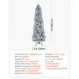 VEVOR Christmas Tree, 6ft Prelit Flocked Artificial Tree, Full Holiday Xmas Deco Trees with 240 Colorful LED Lights, 11 Lighting Modes & 635 Branch Tips for Home Party Office Decoration