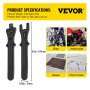 VEVOR Tire Changing Tool, 9.65 Inch Tire Iron Set, 2pcs Motorcycle Tire Irons, 40CR Steel Tire Bead Breaker, Black Tire Changing Spoons, Rust Proof Motorcycle Tire Spoons, Tire Levers For Bile Tires