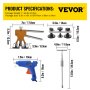 VEVOR Paintless Dent Repair Tools Hail Damage Remover 98 Pcs Body Dent Removal