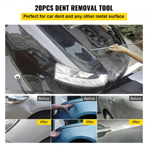 Paintless Dent Removal Rod Tips – PDR Hook Set, M8 Thread, PEI Material For Auto Body Repair