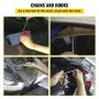 close-ups of using rods with the VEVOR dent removal kit on a car body.