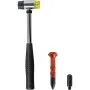 VEVOR dent removal kit tools including a hammer, orange knockdown tool, and black tip.