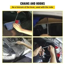 VEVOR Rods Dent Removal Kit, 20 Pcs Paintless Dent Repair Rods, Stainless Steel Dent Rods, Whale Tail Dent Repair Tools, Professional Hail Dent Removal Tool For Minor Dents, Door Dings And Hail Damage