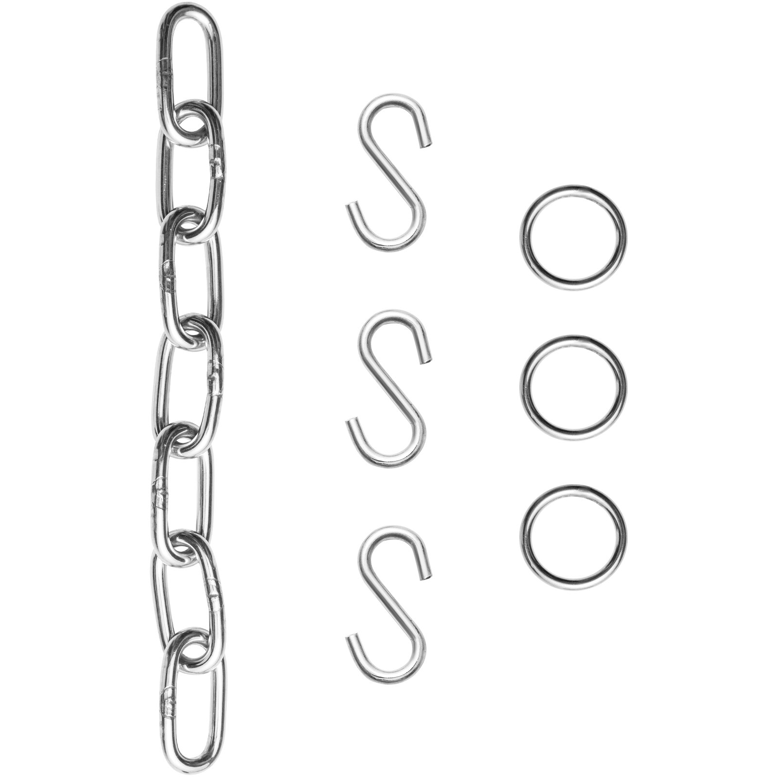 VEVOR dent removal kit with hooks and links set in silver.