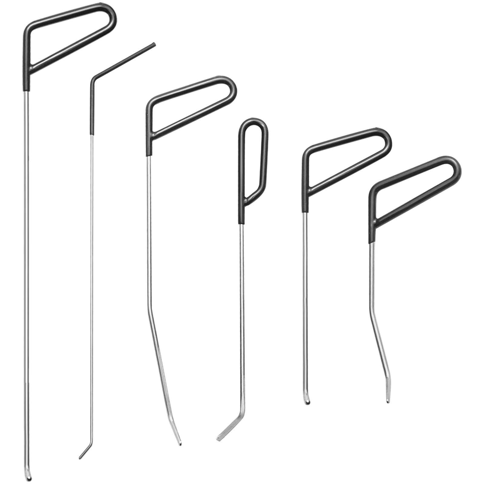 VEVOR dent removal kit includes five metal rods with black hand grips.