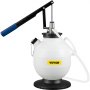 VEVOR transmission fluid pressure bleeder with handle and hose, white container.