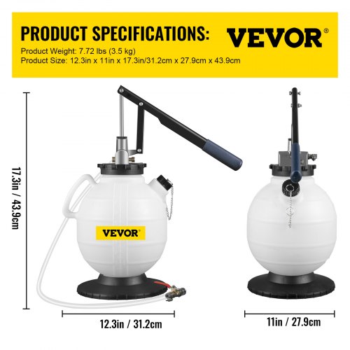 VEVOR Transmission Fluid Pressure Bleeder, 7.5 L Large Capacity Transmission Oil Replacement Tool Set with 8 PCS ATF Filler Adapters, Transmission Oil Replacement Kit for Most Cars with Pressure Gauge