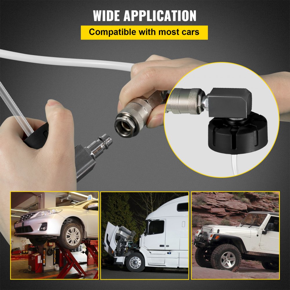 VEVOR Brake Fluid Bleeder Brake Fluid Replacement Tool 3L Large Capacity, Corrosion-Resistant Brake Oil Replacement Kit for Most Cars, with Pressure Gauge, Releasing Valve, and 1L Waste Oil Bottle