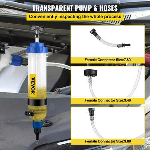 VEVOR Transmission Fluid Pump Manual ATF Refill System Dispenser, Oil and Liquid Extractors 1.5 Liter Large Capacity, Automatic Transmission Fluid Pump Tool Set with ATF Filler Adapters