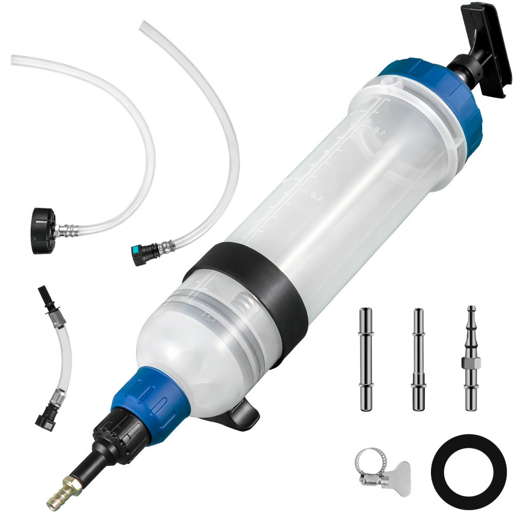 Pompă de lichid de transmisie VEVOR Dozator sistem manual de umplere ATF, extractoare de ulei și lichide Capacitate mare de 1,5 litri, set de instrumente pentru pompă de lichid de transmisie automată cu adaptoare de umplere ATF